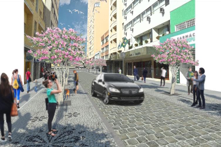 Trecho da Rua Voluntários da Pátria vai virar boulevard com cara de calçadão