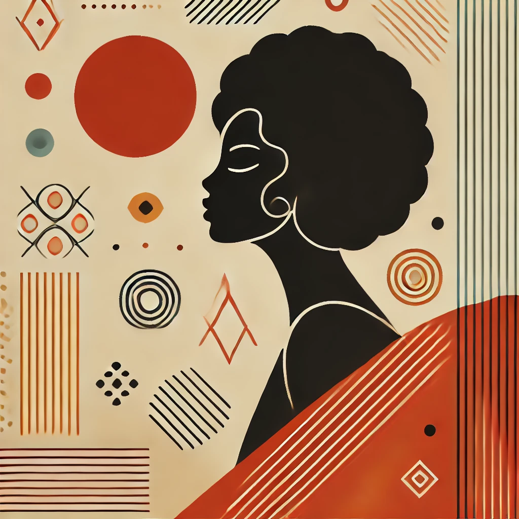 DALL·E 2024 11 18 16.39.28 Uma ilustracao minimalista para o Dia da Consciencia Negra. Mostra o perfil de uma pessoa negra com cabelo afro estilizado cercada por linhas simples