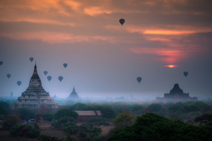 Quer casar comigo 5 lugares no mundo para pedir em casamento Booking - Balões sobre Bagan, Mianmar