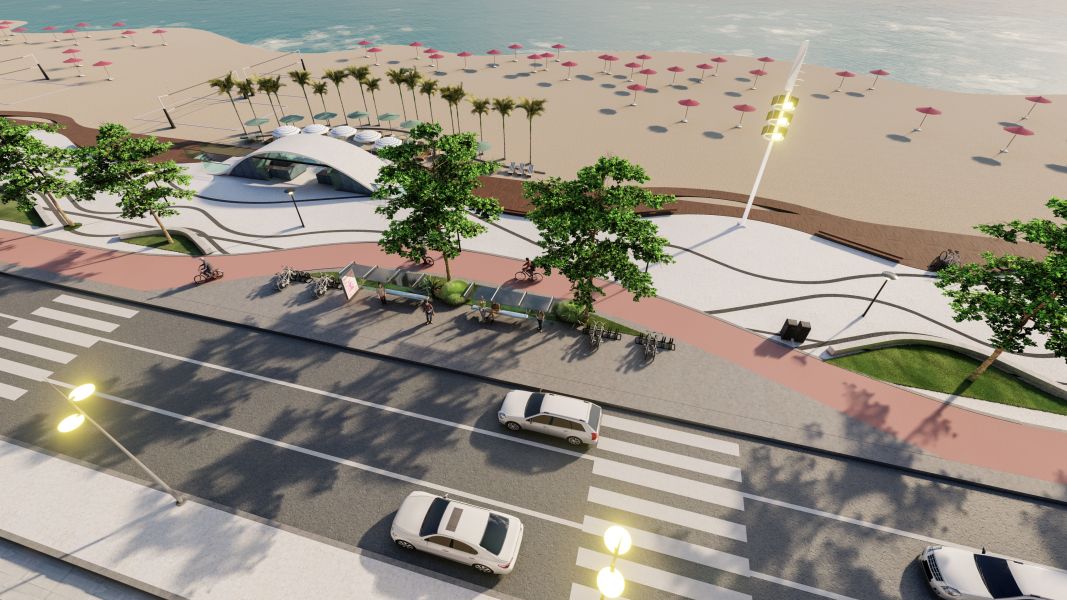 Projeto em 3D da orla de Balneário Camboriú.