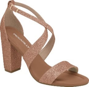 sandália rosé gold réveillon piccadilly