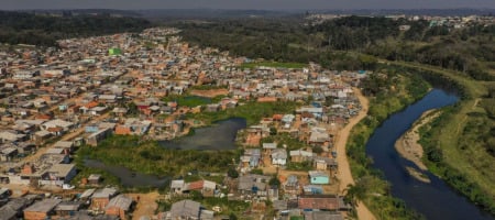 Foto aérea do bairro Caximba, em Curitiba