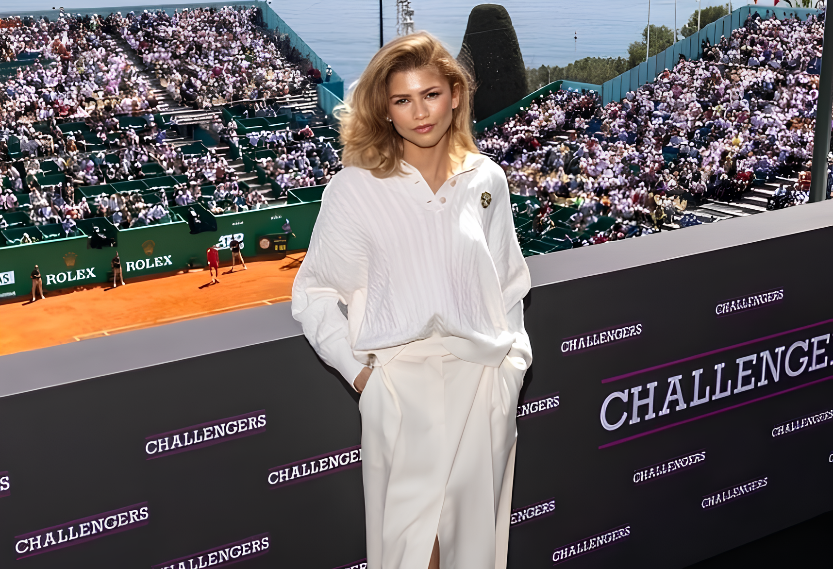 Zendaya no Rolex Monte-Carlo Masters, em abril de 2024.